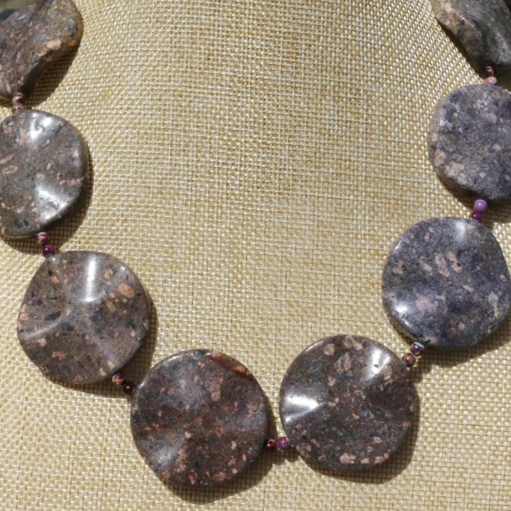 Boho Necklace Polished Agate Chunky Natural Stone - Picture 4 of 6